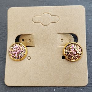 10mm Handcrafted Faux Druzy Clip-on Earrings
